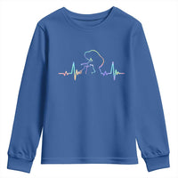Fun Hand Boop Nose Bigfoot Cat Youth Sweatshirt Heartbeat Sasquatch Cat Lover Animal Silhouette