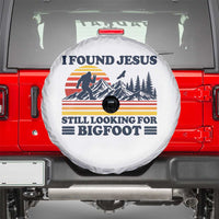 Retro I Found Jesus Still Looking Bigfoot Spare Tire Cover Funny Sasquatch Bigfoot Believer Christian Humor