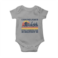 Retro I Found Jesus Still Looking Bigfoot Baby Onesie Funny Sasquatch Bigfoot Believer Christian Humor