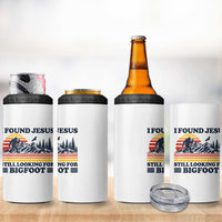Retro I Found Jesus Still Looking Bigfoot 4 in 1 Can Cooler Tumbler Funny Sasquatch Bigfoot Believer Christian Humor