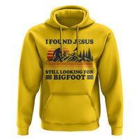 Retro I Found Jesus Still Looking Bigfoot Hoodie Funny Sasquatch Bigfoot Believer Christian Humor
