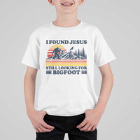Retro I Found Jesus Still Looking Bigfoot T Shirt For Kid Funny Sasquatch Bigfoot Believer Christian Humor