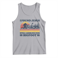 Retro I Found Jesus Still Looking Bigfoot Tank Top Funny Sasquatch Bigfoot Believer Christian Humor