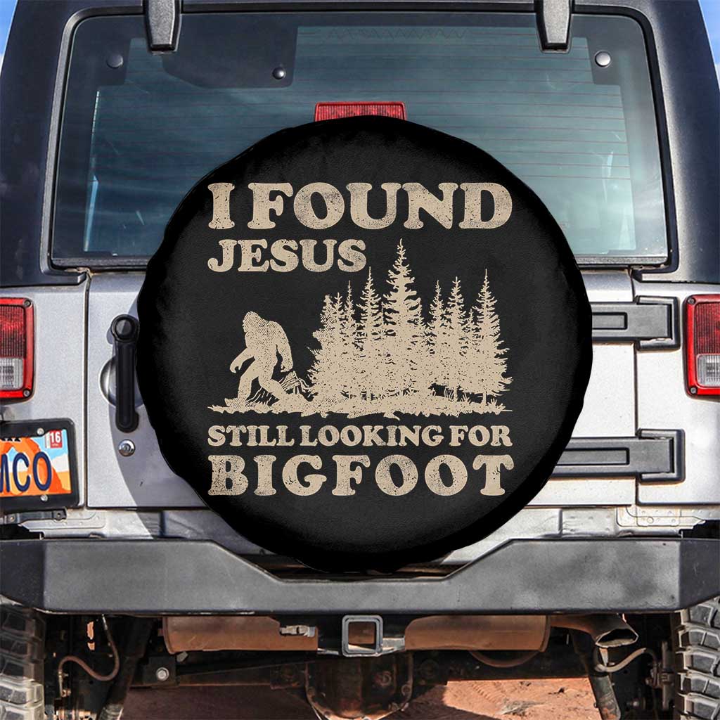 Retro I Found Jesus Still Looking Bigfoot Spare Tire Cover Vintage Sasquatch Believer Funny Christian Humor
