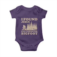 Retro I Found Jesus Still Looking Bigfoot Baby Onesie Vintage Sasquatch Believer Funny Christian Humor