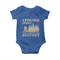 Retro I Found Jesus Still Looking Bigfoot Baby Onesie Vintage Sasquatch Believer Funny Christian Humor