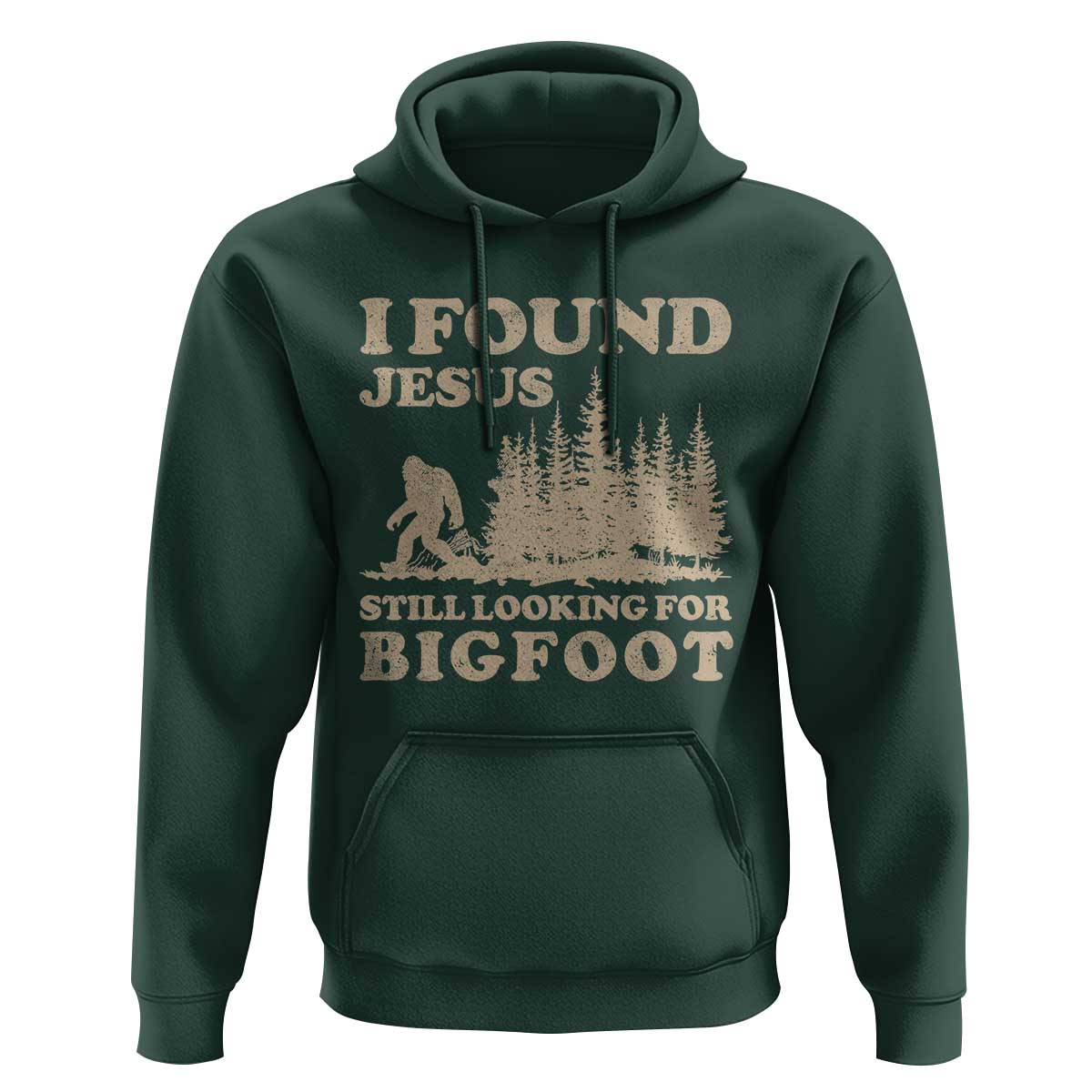Retro I Found Jesus Still Looking Bigfoot Hoodie Vintage Sasquatch Believer Funny Christian Humor