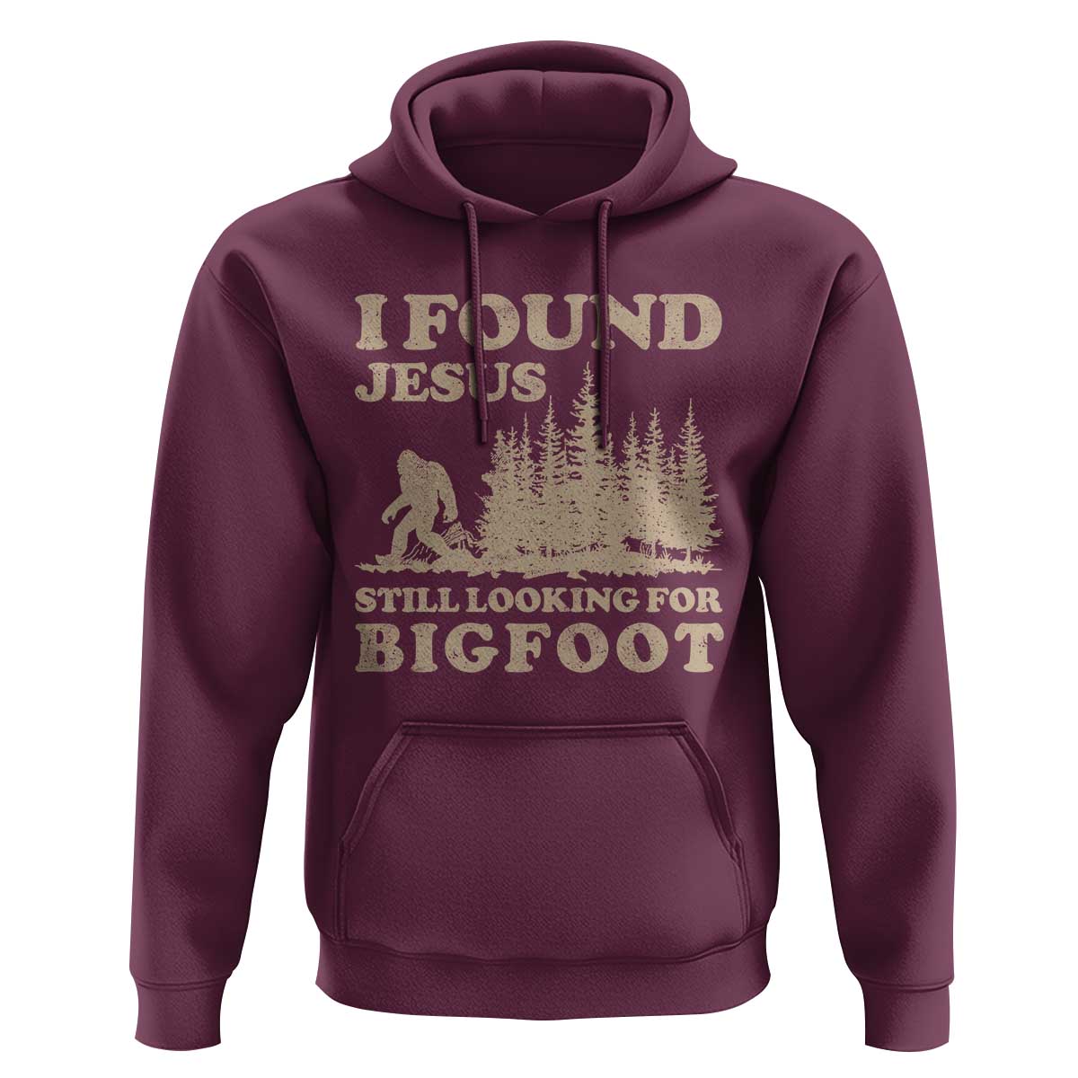 Retro I Found Jesus Still Looking Bigfoot Hoodie Vintage Sasquatch Believer Funny Christian Humor