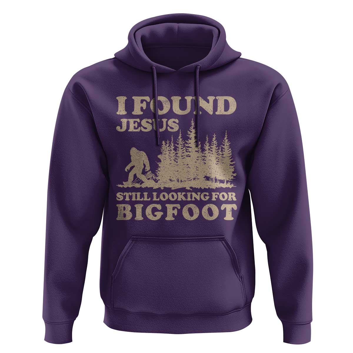 Retro I Found Jesus Still Looking Bigfoot Hoodie Vintage Sasquatch Believer Funny Christian Humor