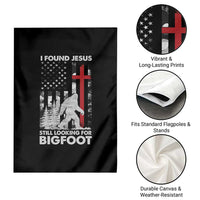 Retro I Found Jesus Still Looking For Bigfoot Garden Flag Camouflage US American Flag Camo