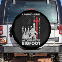 Retro I Found Jesus Still Looking For Bigfoot Spare Tire Cover Camouflage US American Flag Camo