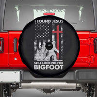 Retro I Found Jesus Still Looking For Bigfoot Spare Tire Cover Camouflage US American Flag Camo