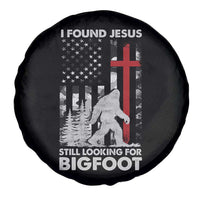 Retro I Found Jesus Still Looking For Bigfoot Spare Tire Cover Camouflage US American Flag Camo
