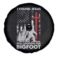 Retro I Found Jesus Still Looking For Bigfoot Spare Tire Cover Camouflage US American Flag Camo