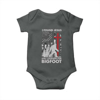 Retro I Found Jesus Still Looking For Bigfoot Baby Onesie Camouflage US American Flag Camo