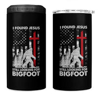 Retro I Found Jesus Still Looking For Bigfoot 4 in 1 Can Cooler Tumbler Camouflage US American Flag Camo