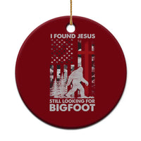 Retro I Found Jesus Still Looking For Bigfoot Ceramic Ornament Camouflage US American Flag Camo
