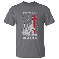 Retro I Found Jesus Still Looking For Bigfoot T Shirt Camouflage US American Flag Camo