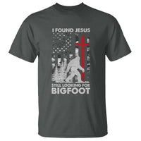 Retro I Found Jesus Still Looking For Bigfoot T Shirt Camouflage US American Flag Camo