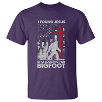 Retro I Found Jesus Still Looking For Bigfoot T Shirt Camouflage US American Flag Camo