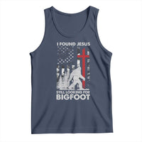 Retro I Found Jesus Still Looking For Bigfoot Tank Top Camouflage US American Flag Camo