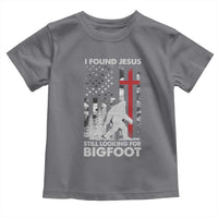 Retro I Found Jesus Still Looking For Bigfoot Toddler T Shirt Camouflage US American Flag Camo
