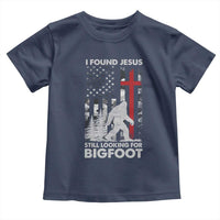 Retro I Found Jesus Still Looking For Bigfoot Toddler T Shirt Camouflage US American Flag Camo