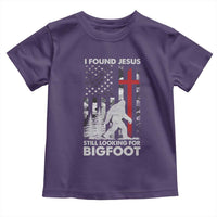 Retro I Found Jesus Still Looking For Bigfoot Toddler T Shirt Camouflage US American Flag Camo