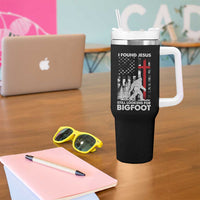Retro I Found Jesus Still Looking For Bigfoot Tumbler With Handle Camouflage US American Flag Camo