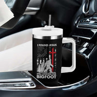 Retro I Found Jesus Still Looking For Bigfoot Tumbler With Handle Camouflage US American Flag Camo