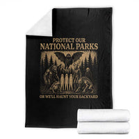 Funny Mothman Protect Our National Parks Throw Blanket Ghost Wendigo Skull Cryptid Weirdcore Folk Horror