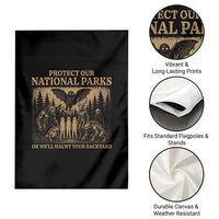 Funny Mothman Protect Our National Parks Garden Flag Ghost Wendigo Skull Cryptid Weirdcore Folk Horror