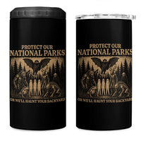 Funny Mothman Protect Our National Parks 4 in 1 Can Cooler Tumbler Ghost Wendigo Skull Cryptid Weirdcore Folk Horror
