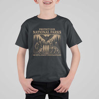 Funny Mothman Protect Our National Parks T Shirt For Kid Ghost Wendigo Skull Cryptid Weirdcore Folk Horror