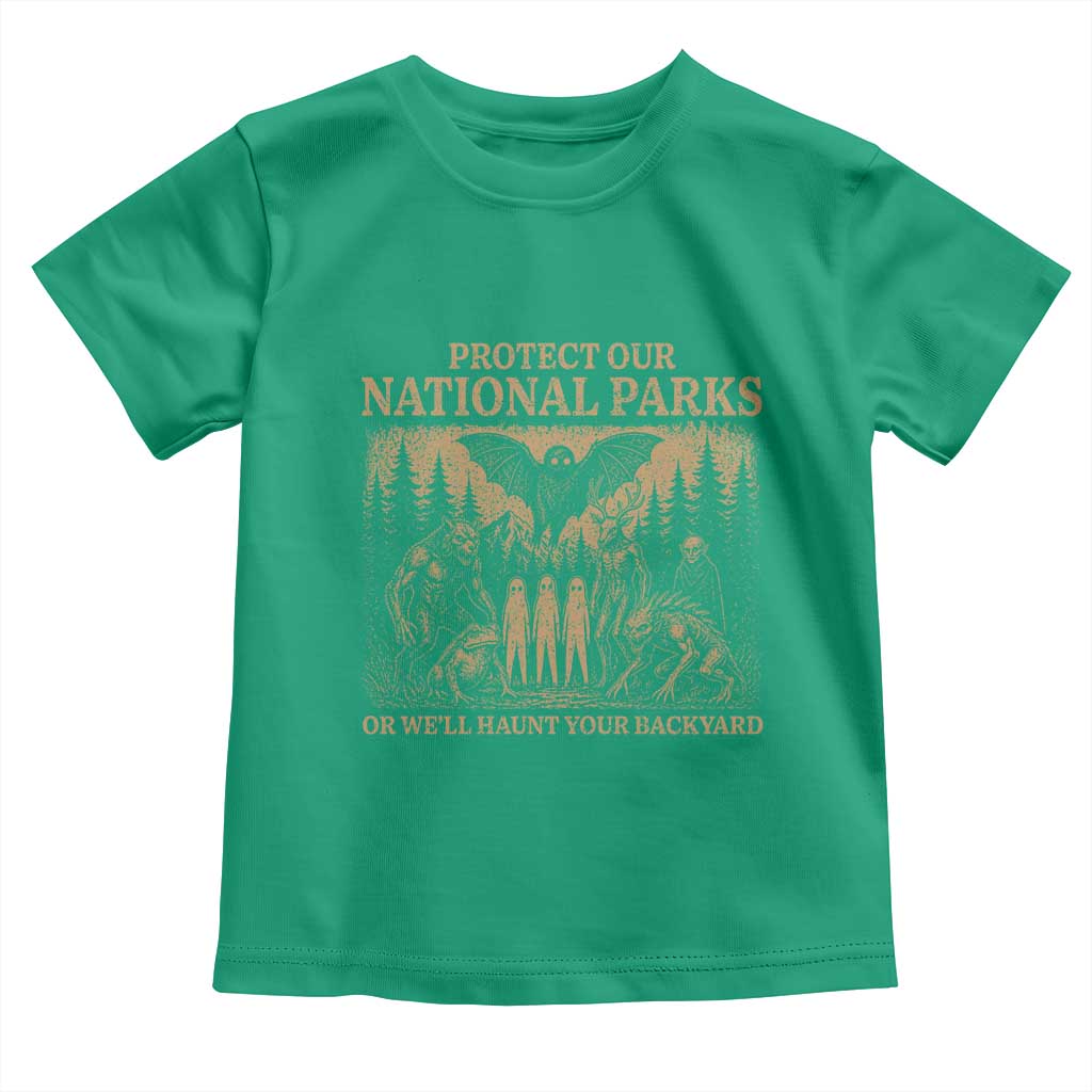 Funny Mothman Protect Our National Parks Toddler T Shirt Ghost Wendigo Skull Cryptid Weirdcore Folk Horror