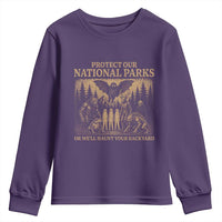 Funny Mothman Protect Our National Parks Youth Sweatshirt Ghost Wendigo Skull Cryptid Weirdcore Folk Horror