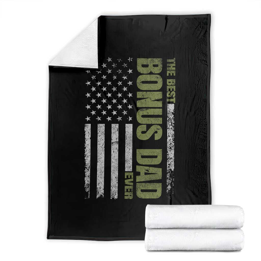 Bonus Dad Throw Blanket American Flag Best Bonus Dad Ever Fathers Day