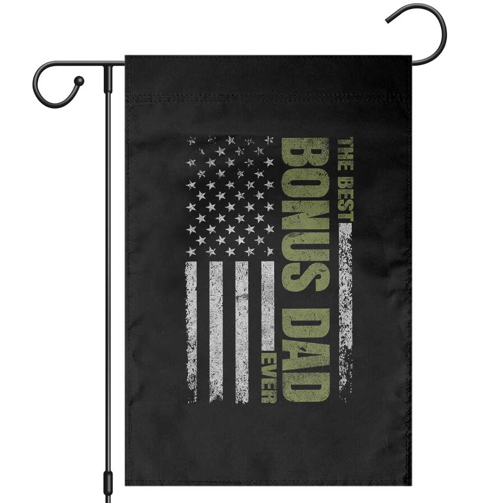 Bonus Dad Garden Flag American Flag Best Bonus Dad Ever Fathers Day