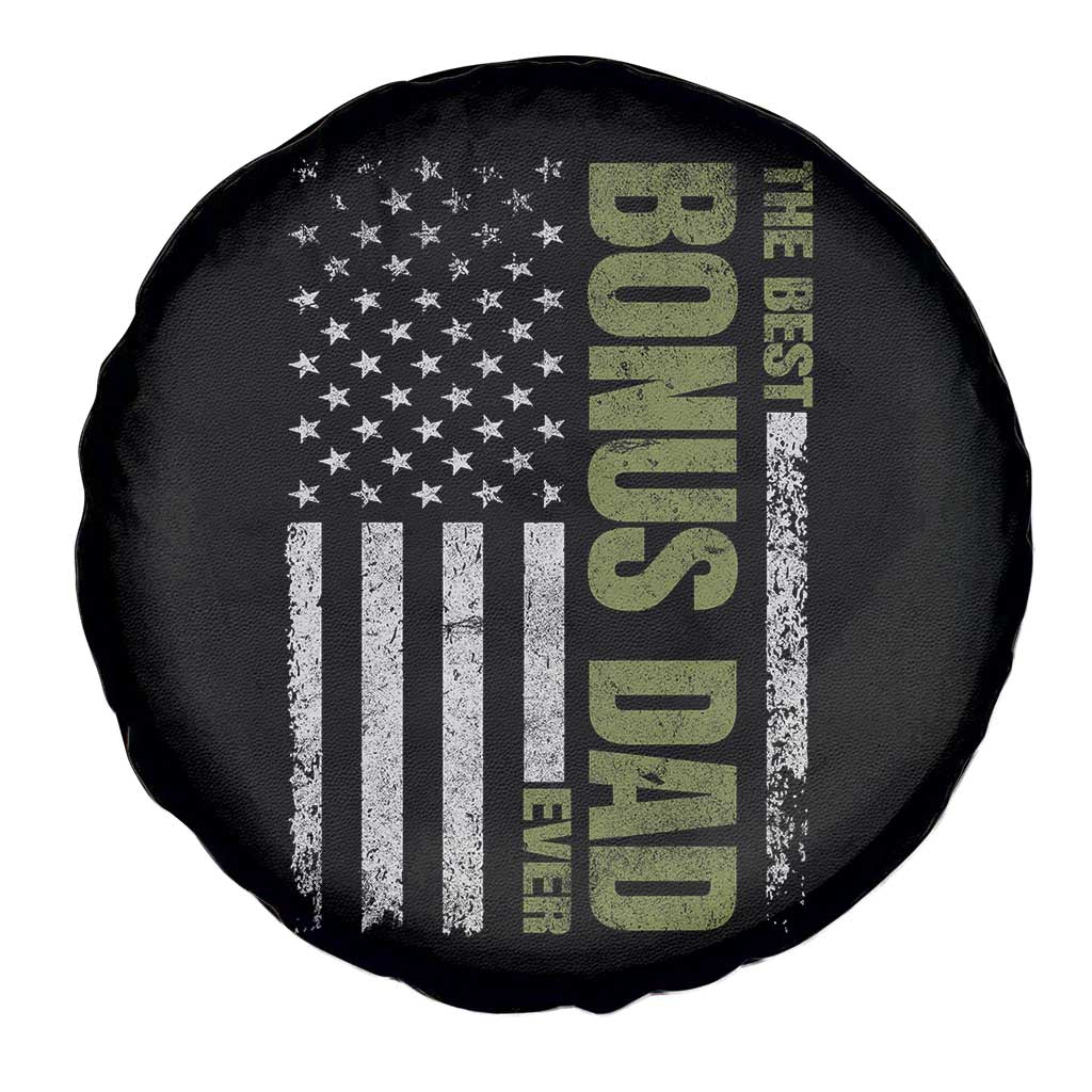 Bonus Dad Spare Tire Cover American Flag Best Bonus Dad Ever Fathers Day