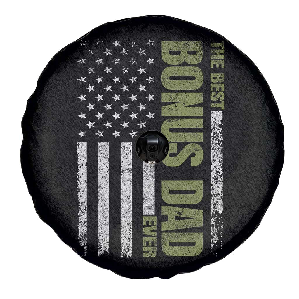 Bonus Dad Spare Tire Cover American Flag Best Bonus Dad Ever Fathers Day