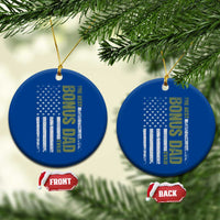Bonus Dad Ceramic Ornament American Flag Best Bonus Dad Ever Fathers Day