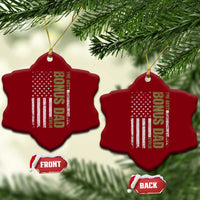 Bonus Dad Ceramic Ornament American Flag Best Bonus Dad Ever Fathers Day