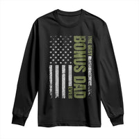 Bonus Dad Long Sleeve Shirt American Flag Best Bonus Dad Ever Fathers Day