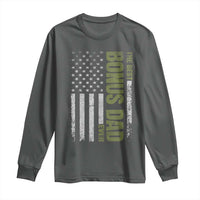 Bonus Dad Long Sleeve Shirt American Flag Best Bonus Dad Ever Fathers Day