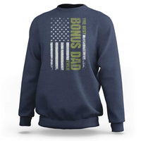 Bonus Dad Sweatshirt American Flag Best Bonus Dad Ever Fathers Day