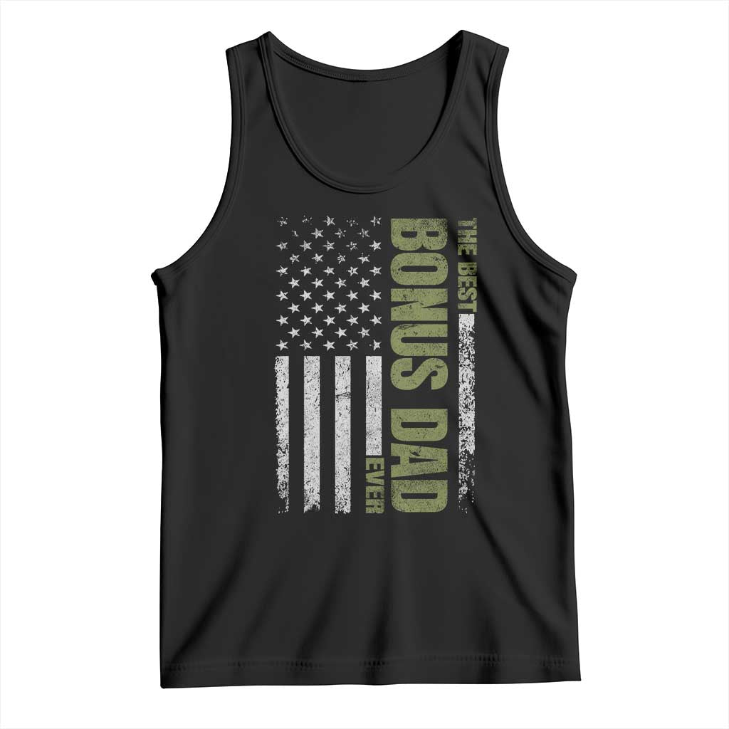 Bonus Dad Tank Top American Flag Best Bonus Dad Ever Fathers Day