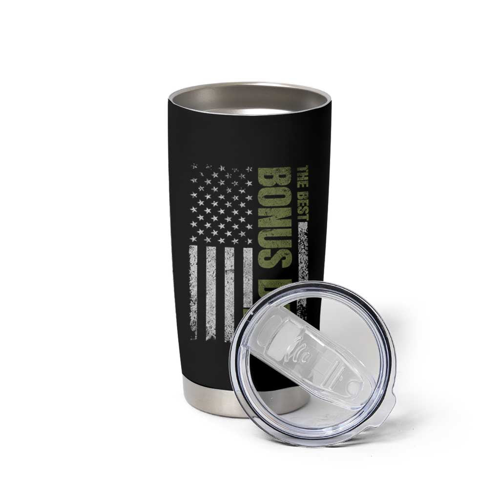 Bonus Dad Tumbler Cup American Flag Best Bonus Dad Ever Fathers Day