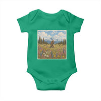 Retro Bigfoot Wildflower Baby Onesie Vintage Sasquatch Funny Cryptid