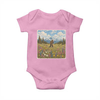 Retro Bigfoot Wildflower Baby Onesie Vintage Sasquatch Funny Cryptid