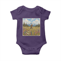 Retro Bigfoot Wildflower Baby Onesie Vintage Sasquatch Funny Cryptid